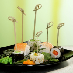 250 Fingerfood - Spieße 6 cm -Knoten-