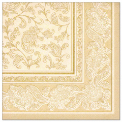 20 Servietten \ROYAL Collection\ 1/4-Falz 40 cm x 40 cm champagner \Ornaments\- 17054