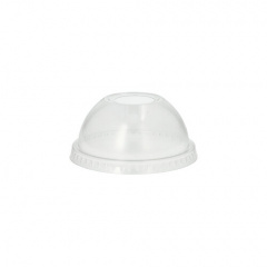 50 Dom-Deckel -Hurricane-, PET rund Ø 7,8 cm 3,8 cm glasklar -mit Lochung-