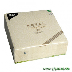 50 Servietten ROYAL Collection 1/4-Falz 40 cm x 40 cm champagner Casali