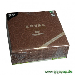 50 Servietten ROYAL Collection 1/4-Falz 40 cm x 40 cm braun Casali