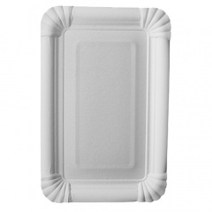 25 Teller, Pappe -pure- eckig 13 cm x 20 cm weiss