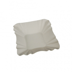 250 Schalen, Pappe -pure- eckig 9 cm x 9 cm x 3 cm weiss