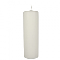 Stumpenkerze Ø 80 mm 250 mm weiss mit Flachkopf