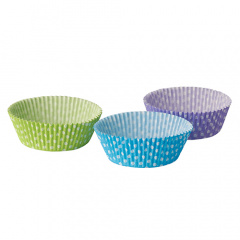 60 Backförmchen Ø 5 cm 2,5 cm farbig sortiert -dots-