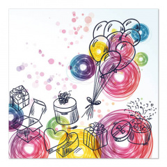 20 Servietten, 3-lagig 1/4-Falz 33 cm x 33 cm Birthday Gifts