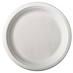 100 Teller, Zuckerrohr pure ungeteilt Ø 26 cm · 2 cm weiss
