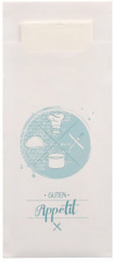520 Bestecktaschen 20 cm x 8,5 cm weiss Guten Appetit inkl. weißer Serviette 33 x 33 cm 2-lag.