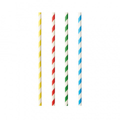 100 Shake-Halme, Papier Ø 8 mm · 21 cm farbig sortiert Stripes