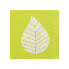 20 Servietten, 3-lagig 1/4-Falz 25 cm x 25 cm grün Graphic Leaves