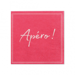 20 Servietten, 3-lagig 1/4-Falz 25 cm x 25 cm fuchsia Apero