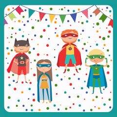 20 Servietten, 3-lagig 1/4-Falz 33 cm x 33 cm Superhero