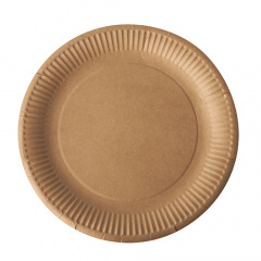 100 Teller, Pappe pure rund Ø 23 cm braun