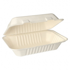 25 Menüboxen, Zuckerrohr pure ungeteilt 7,9 cm x 15,5 cm x 23 cm weiss