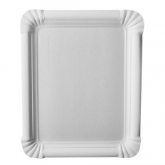 250 Teller, Pappe -pure- eckig 16,5 cm x 20 cm weiss