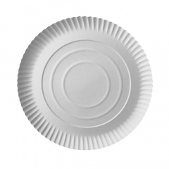 100 Teller, Pappe -pure- rund Ø 26 cm 2 cm weiss