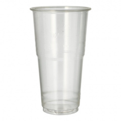 60 Kaltgetränkebecher, PLA -pure- 0,5 l Ø 9,5 cm 16,2 cm glasklar mit Schaumrand