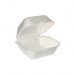 100 Hamburger-Boxen mit Klappdeckeln, EPS eckig 7,5 cm x 12 cm x 12 cm weiss