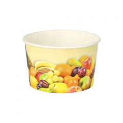 200 Eisbecher, Pappe rund 250 ml Ø 10 cm 6 cm -Früchte-
