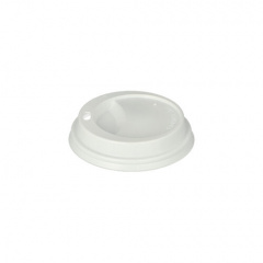 100 Dom-Deckel, PS -To Go- rund Ø 8 cm 2 cm weiss