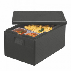 Isolier-Transportbehälter, EPP 60 cm x 40 cm x 28 cm schwarz -Gastronorm 1/1-