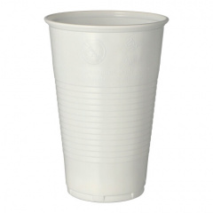 50 Trinkbecher, PP 0,5 l Ø 9,5 cm 13,7 cm weiss mit Schaumrand