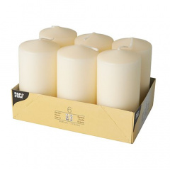 6 Stumpenkerzen Ø 60 mm 115 mm creme
