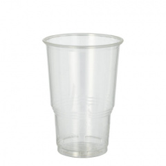 25 Kaltgetränkebecher, PLA -pure- 0,25 l Ø 7,8 cm 11 cm glasklar mit Schaumrand