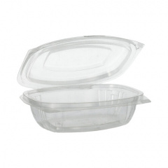 50 Verpackungsbecher mit Klappdeckeln, PLA -pure- 375 ml 4,8 cm x 16,1 cm x 13,2 cm glasklar