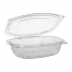 50 Verpackungsbecher mit Klappdeckeln, PLA -pure- 750 ml 6,6 cm x 20,5 cm x 16,8 cm glasklar