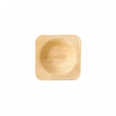 25 Schalen, Palmblatt pure eckig 6 cm x 6 cm x 1,3 cm