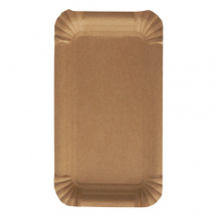250 Teller, Pappe pure eckig 11 cm x 17,5 cm braun