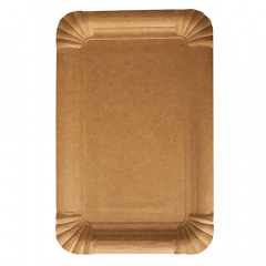 250 Teller, Pappe pure eckig 13 cm x 20 cm braun