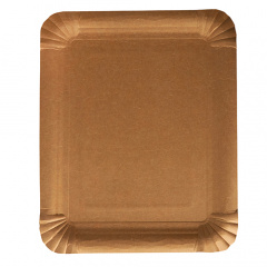 250 Teller, Pappe pure eckig 16,5 cm x 20 cm braun