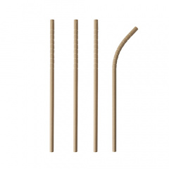 100 Trinkhalme, Papier pure Ø 6 mm · 20 cm braun flexibel